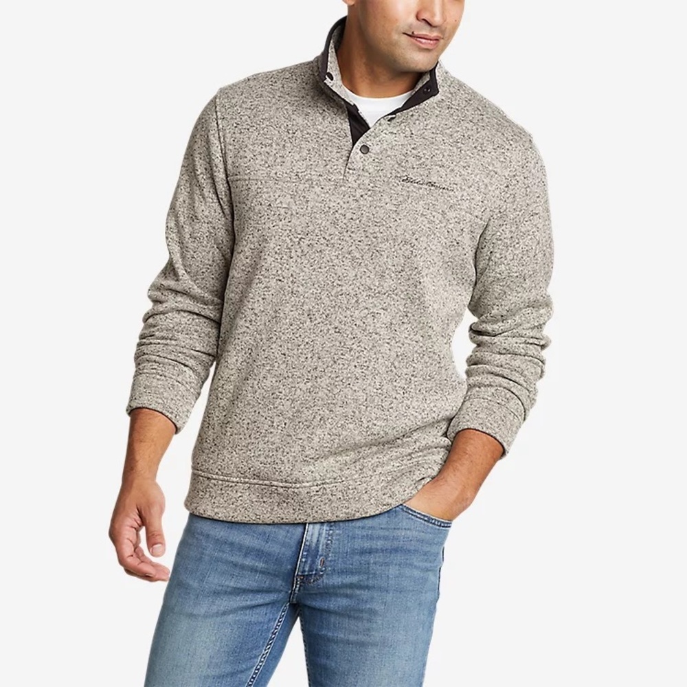 Mens radiator fleece snap front pullover